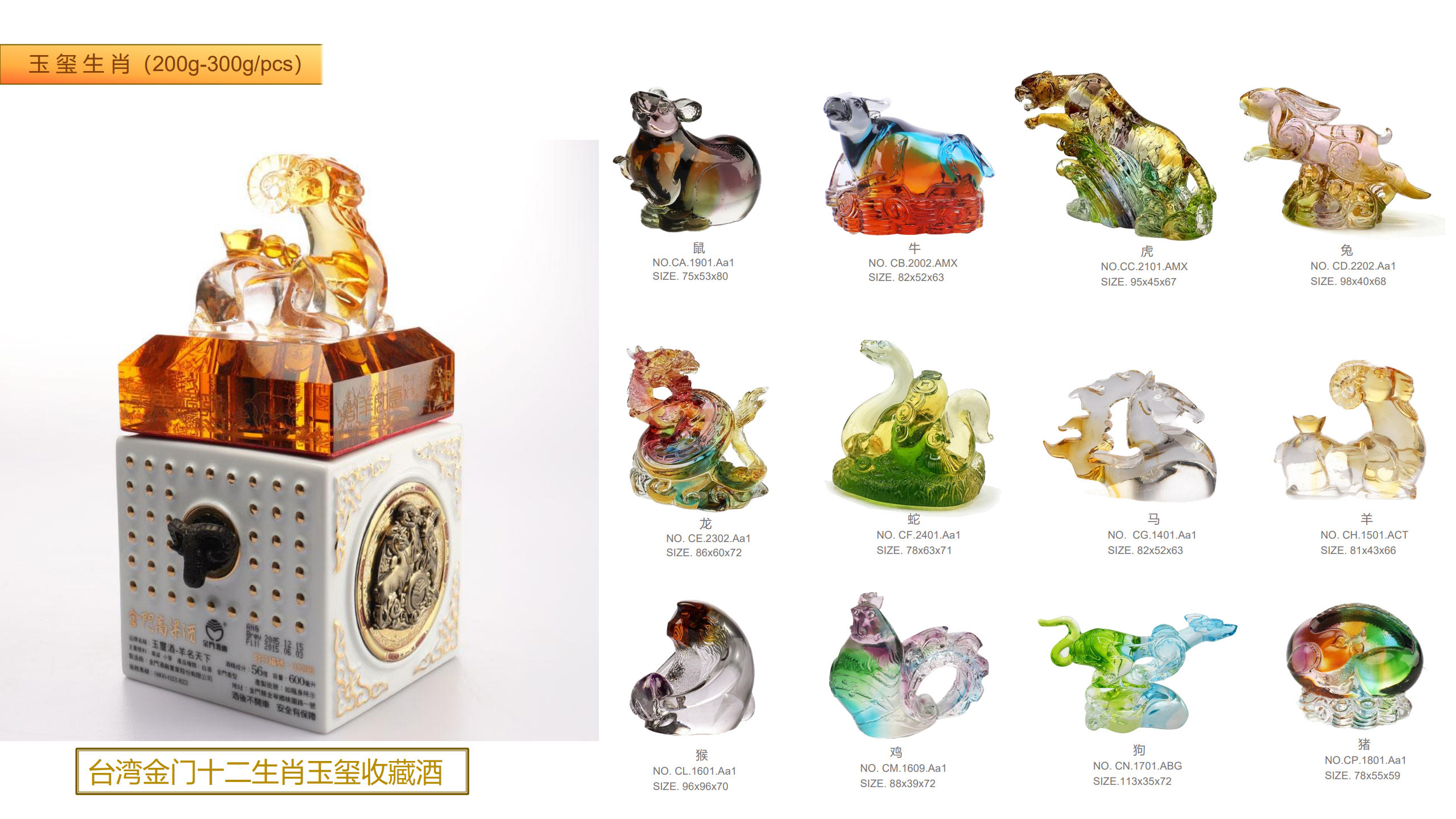 中式十二生肖玉玺酒琉璃（水晶玻璃）装饰盖