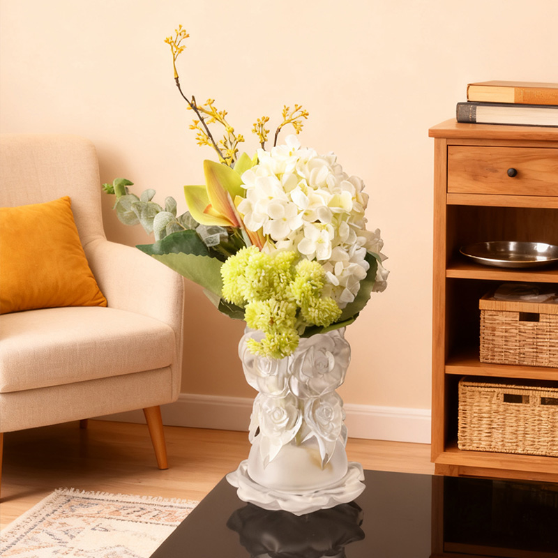 脱蜡铸造工艺琉璃家居饰品水晶玻璃琉璃花瓶《玫瑰花瓶》