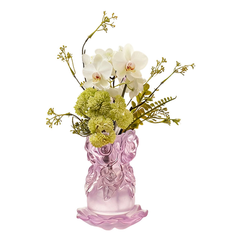 脱蜡铸造工艺琉璃家居饰品水晶玻璃琉璃花瓶《玫瑰花瓶》