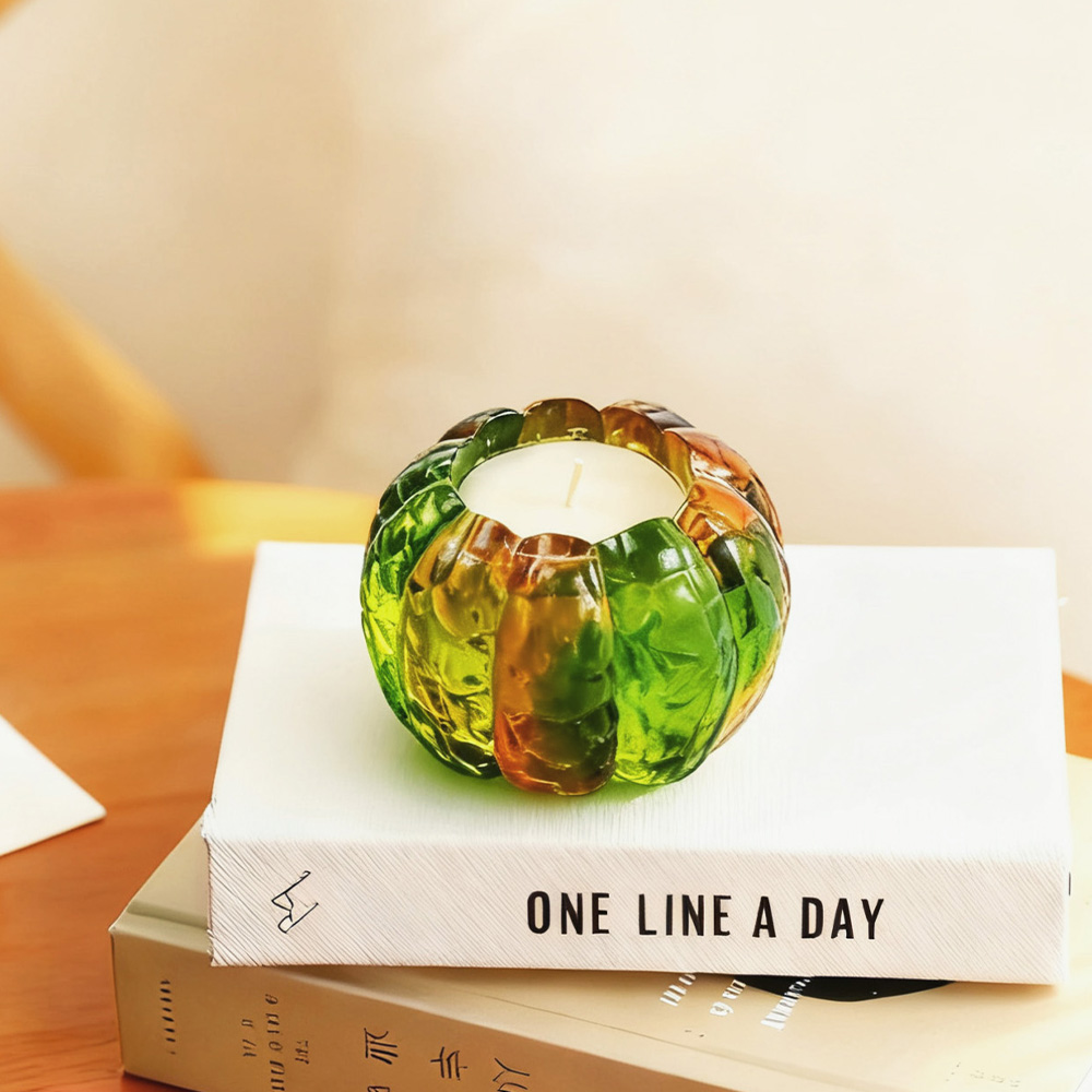 水晶玻璃蜡烛杯小南瓜家居装饰氛围灯杯 【灰姑娘】