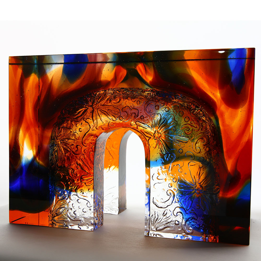 失蜡铸造水晶玻璃摆件客厅玻璃艺术品家居装饰餐桌装饰摆件 《素心云艳》