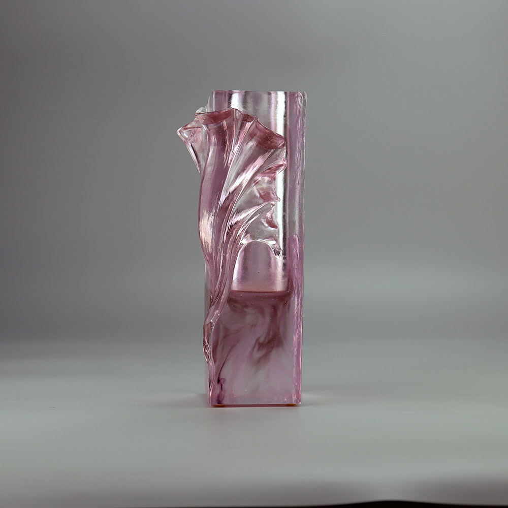 水晶玻璃花瓶客厅插花水晶玻璃艺术花器家居装饰餐桌装饰摆件 《折叶花瓶》