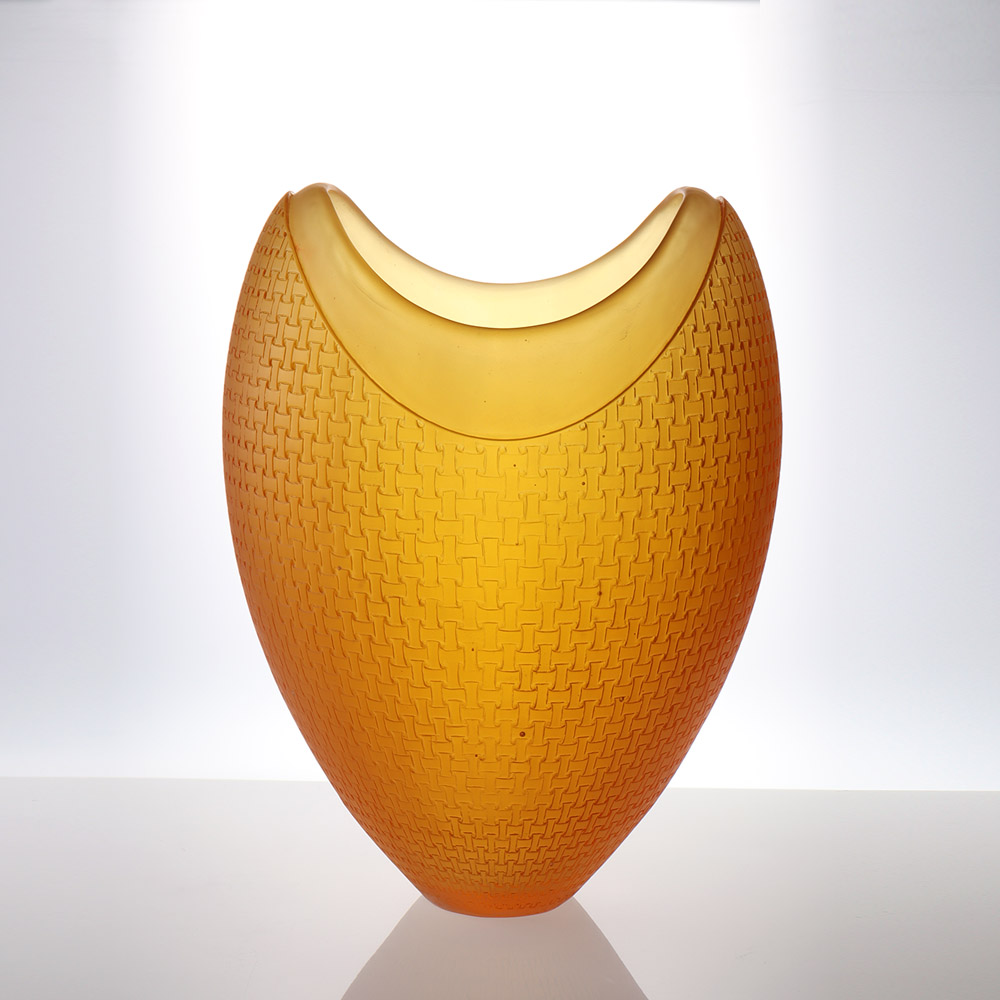 水晶玻璃花瓶客厅插花水晶玻璃艺术花器家居装饰餐桌装饰摆件 《竹节瓶》