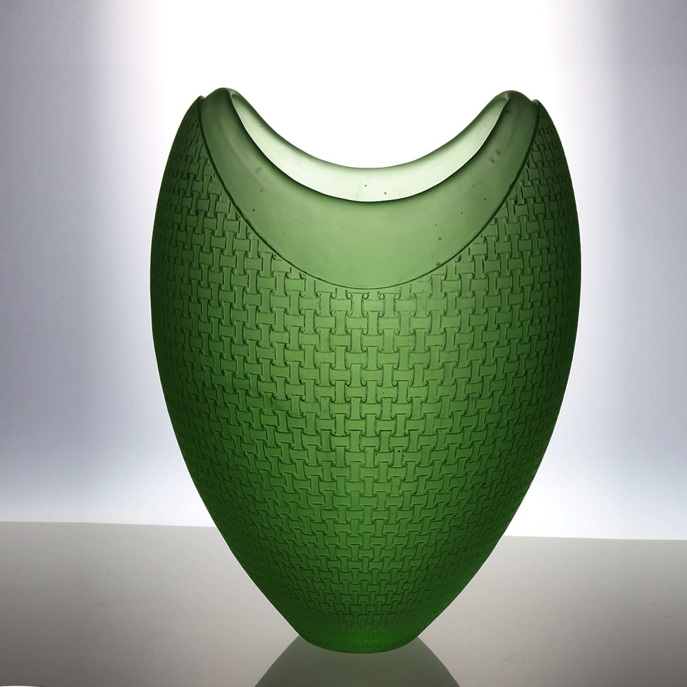 水晶玻璃花瓶客厅插花水晶玻璃艺术花器家居装饰餐桌装饰摆件 《竹节瓶》