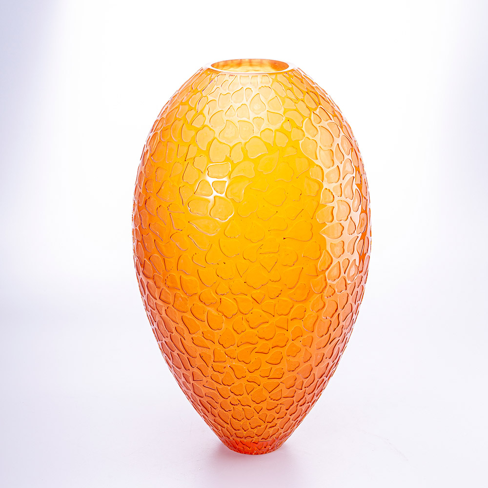 水晶玻璃花瓶客厅插花水晶玻璃艺术花器家居装饰餐桌装饰摆件 《花瓣雨》