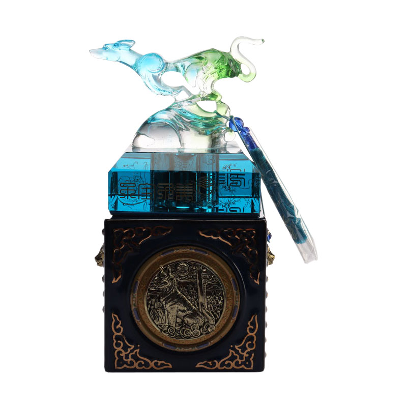 藍色小鹿瓶蓋裝潢擺件玻璃酒瓶器具